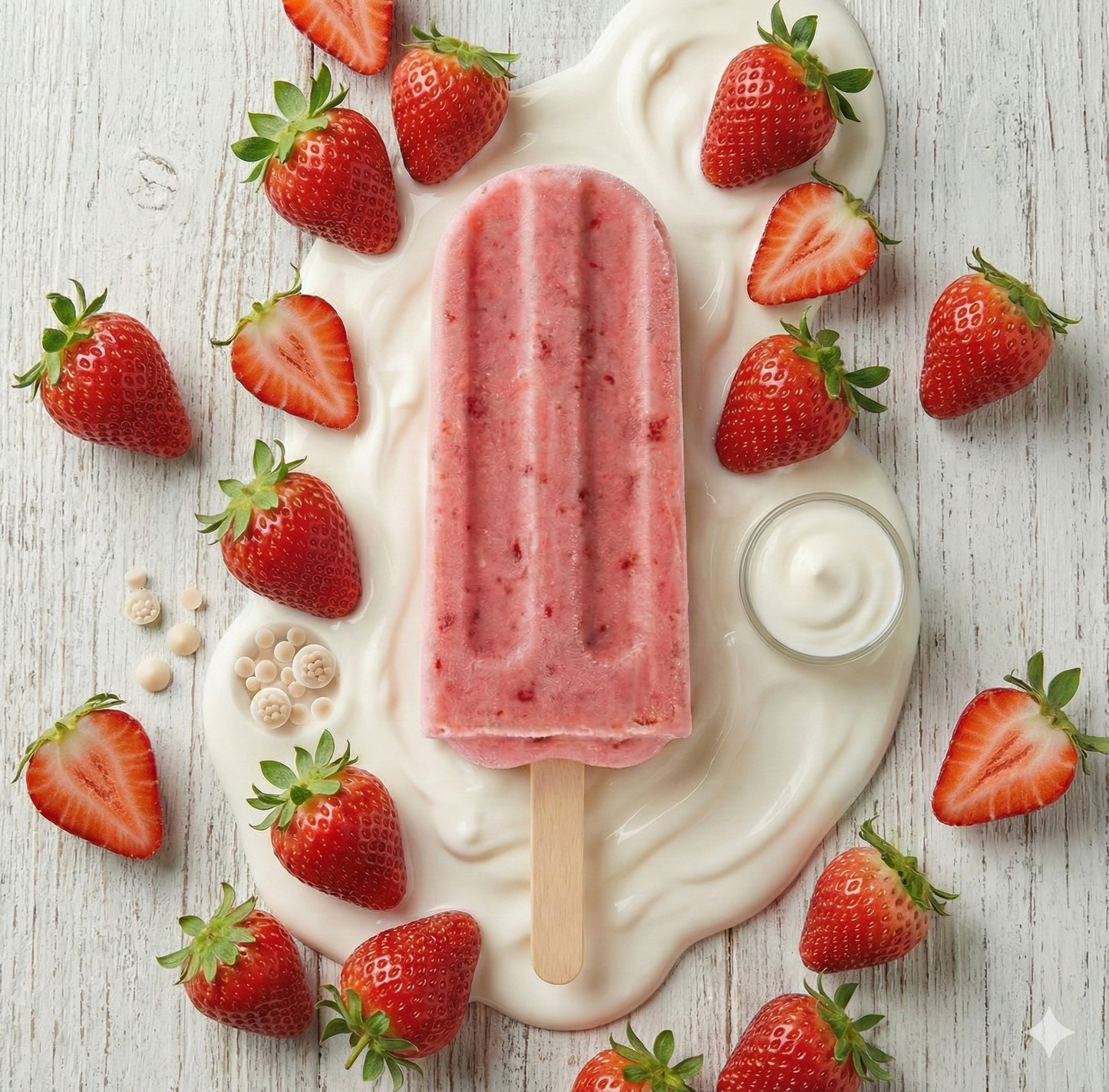 Paleta Probiótica Frutillas a la crema
